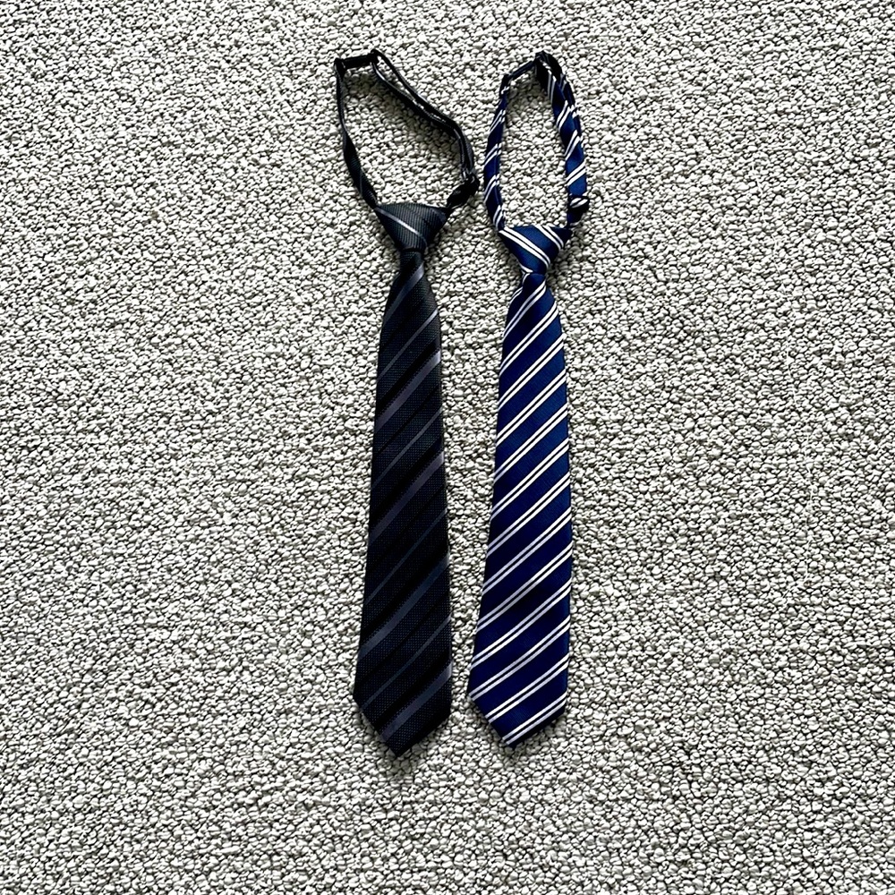 Boys Ties (2) adjustable straps. Blue and black